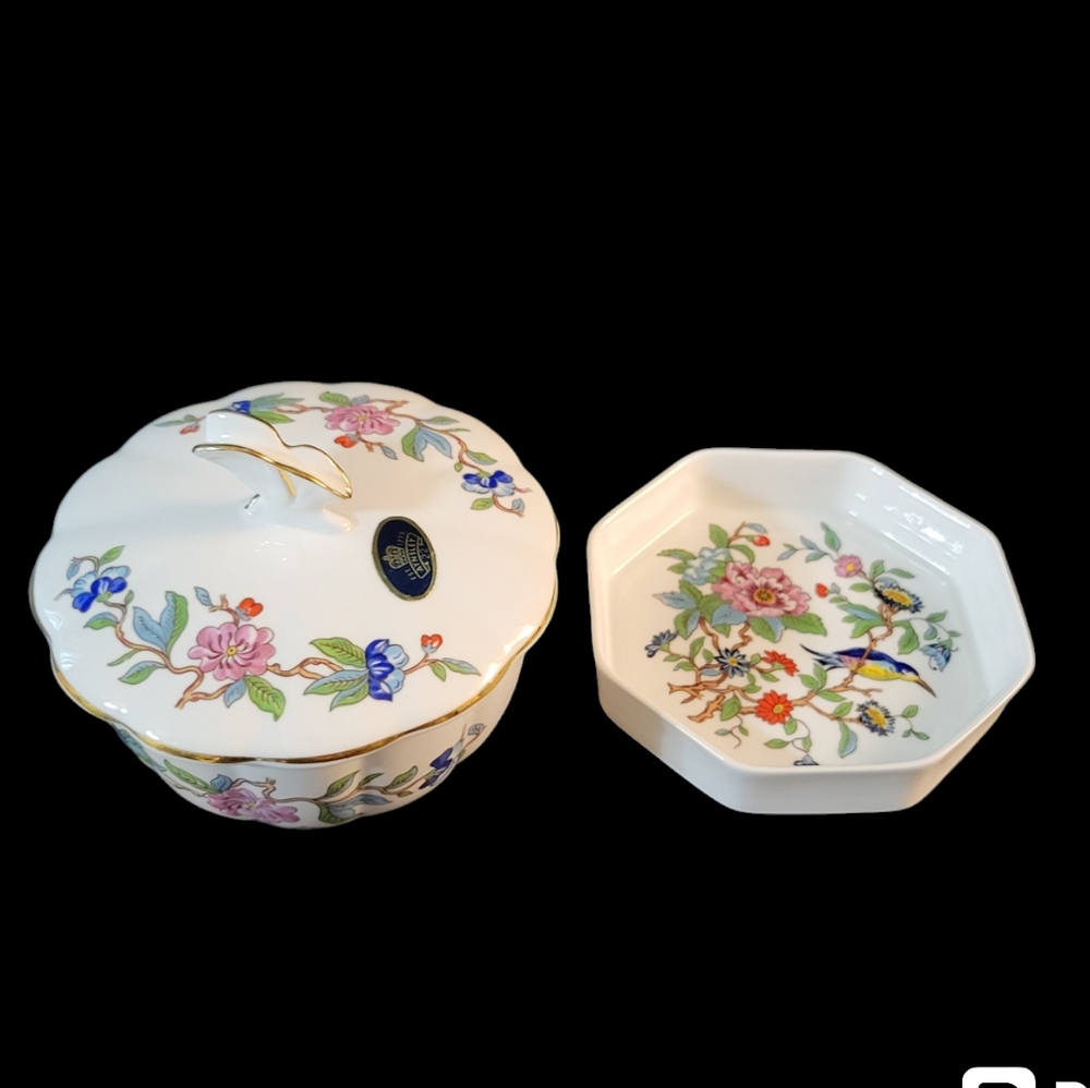 Aynsley Variete Bowl W Lid and Trinket Dish